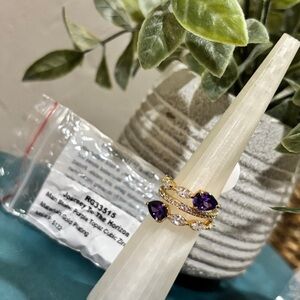 Elegant Gold and Purple Women's Bomb Party Ring